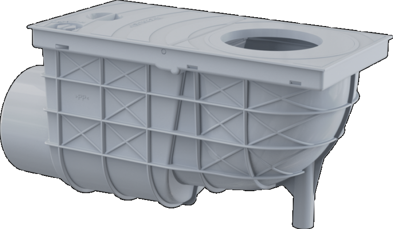 Alcaplast AGV3S lapač boční šedý 300 × 155/110