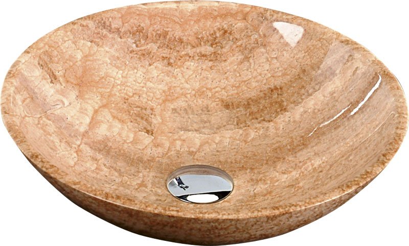 BLOK 1 kamenné umyvadlo průměr 40 cm, leštěná strata